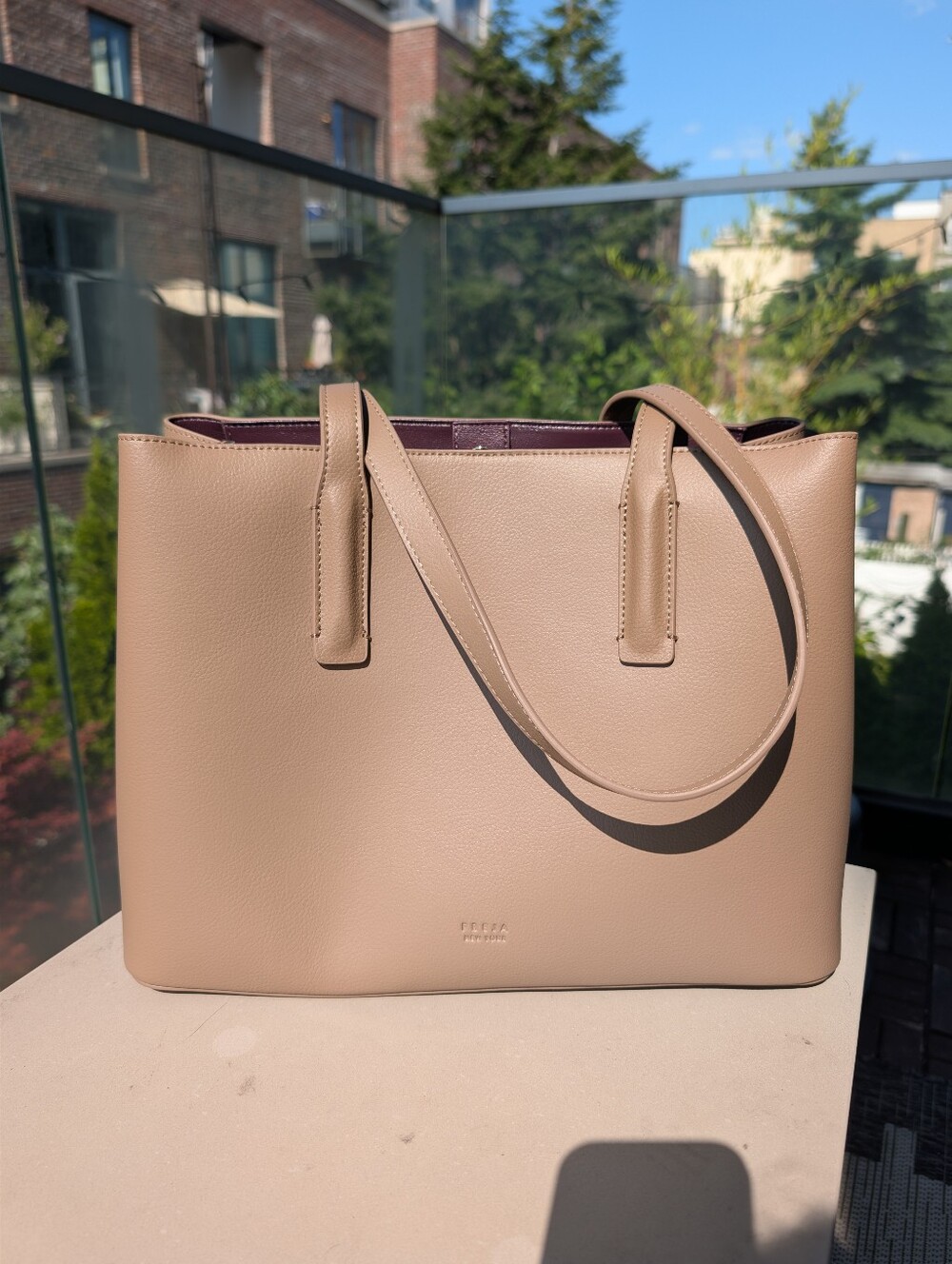 Freja New York Linnea Tote - Taupe Minimalist Laptop Bag